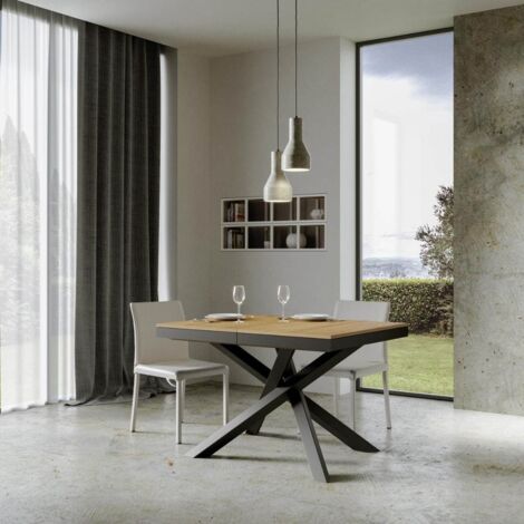 Tavolo allungabile 90x120/380 cm Volantis Evolution Quercia Natura telaio Antracite