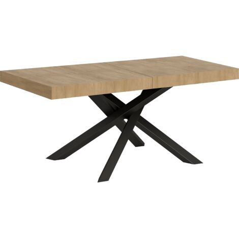 Tavolo allungabile 90x120/224 cm Volantis Premium Quercia Natura telaio Antracite (1/5)