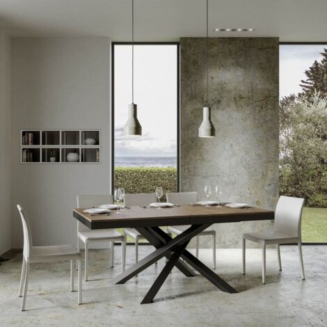 Tavolo allungabile 90x160/420 cm Volantis Evolution Noce telaio Antracite