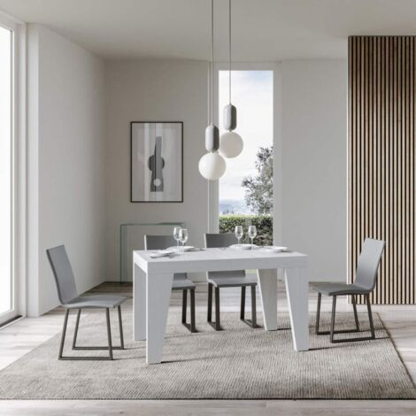 Tavolo allungabile 130/390x90 cm Naxy bianco frassino