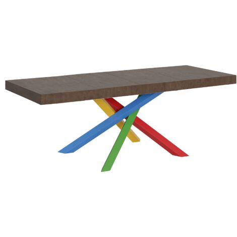 Tavolo allungabile 160/264x90 cm Volantis Premium noce gambe multicolore 4/B (1/5)