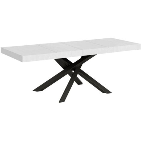 Tavolo allungabile 90x160/264 cm Volantis Premium Bianco Frassino telaio Antracite (1/5)