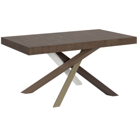 Tavolo allungabile 160/420x90 cm Volantis noce gambe multicolore 4/C