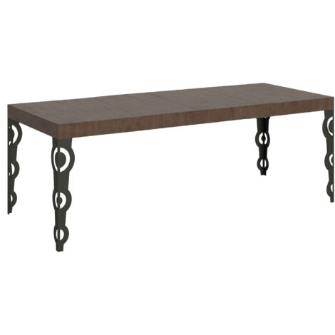 Tavolo allungabile 160/420x90 cm Karamay Premium noce gambe antracite (1/5)
