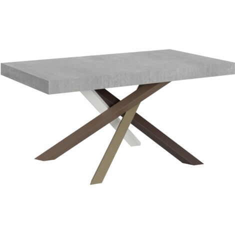 Tavolo allungabile 160/420x90 cm Volantis cemento gambe multicolore 4/C