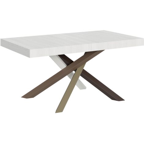 Tavolo allungabile 160/420x90 cm Volantis bianco frassino gambe multicolore 4/C