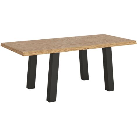 Tavolo allungabile 90x180/280 cm Svalen scortecciato rovere gambe antracite (1/5)