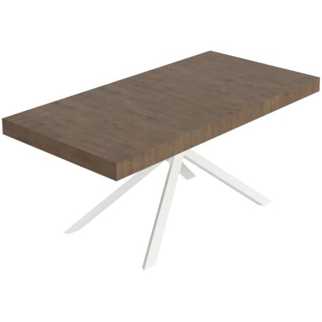 Tavolo allungabile 180/284x90 cm Niket noce gambe bianche