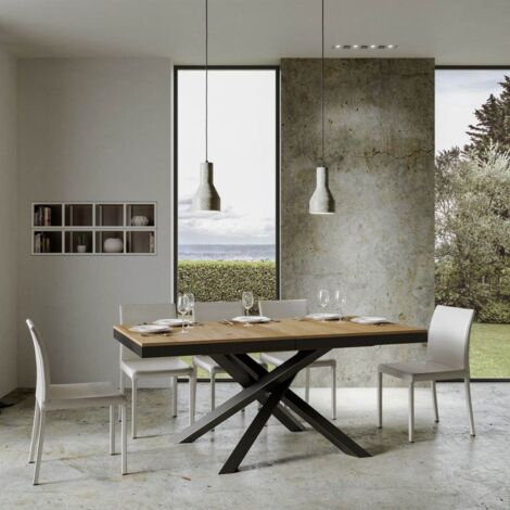 Tavolo allungabile 90x160/420 cm Volantis Evolution Quercia Natura telaio Antracite