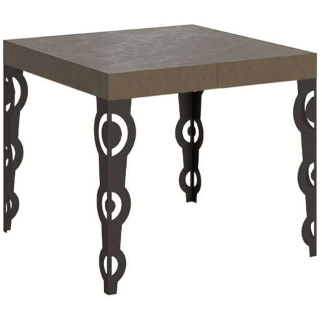 Tavolo allungabile 90/246x90 cm Karamay tortora gambe antracite (1/4)