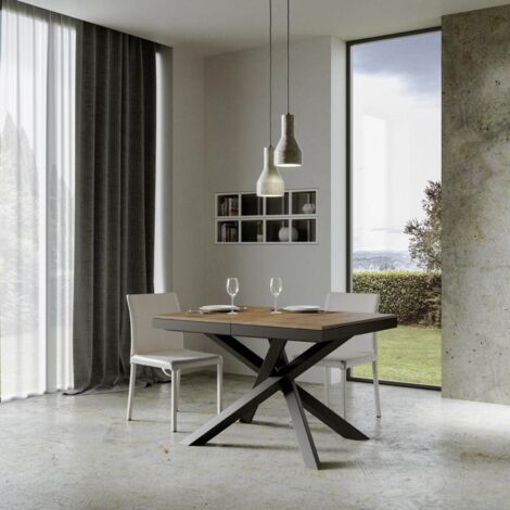 Tavolo allungabile 120/224x90 cm Volantis Evolution noce telaio e gambe antracite