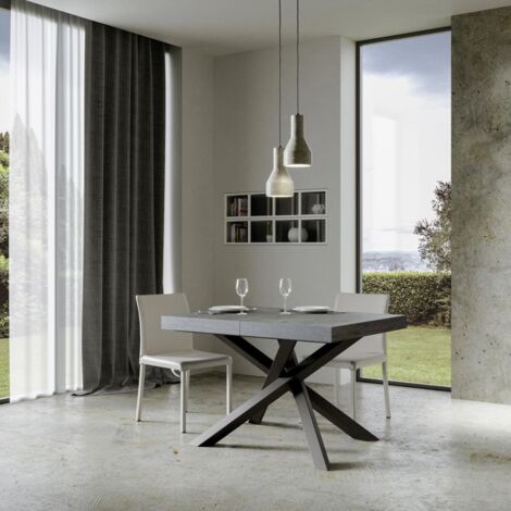 Tavolo allungabile 90x130/234 cm Volantis Cemento telaio Antracite