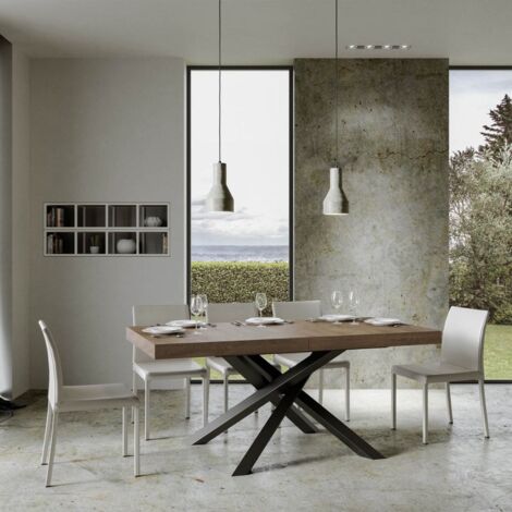 Tavolo allungabile 160/420x90 cm Volantis noce gambe antracite