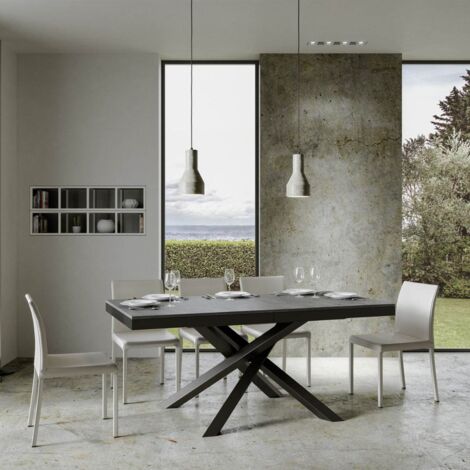 Tavolo allungabile 90x160/420 cm Volantis Evolution Cemento telaio Antracite