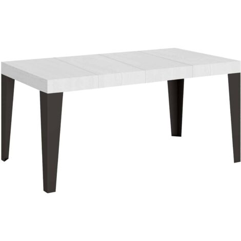 Tavolo allungabile 90X120/224 cm Flame Premium Bianco Frassino telaio Antracite (1/4)