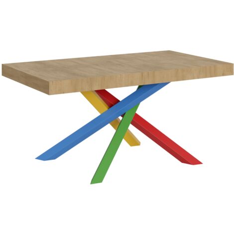 Tavolo allungabile 160/420x90 cm Volantis quercia natura gambe multicolore 4/B