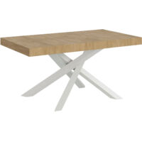 Tavolo allungabile 160/420x90 cm Volantis Premium quercia natura gambe bianche