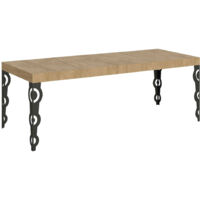 Tavolo allungabile 200/460x90 cm Karamay Premium quercia natura gambe antracite