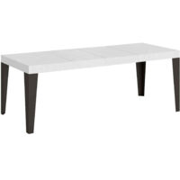 Tavolo allungabile 160/420x90 cm Flame Premium bianco frassino gambe antracite