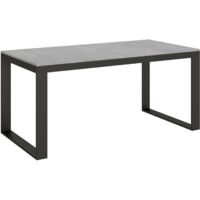Tavolo allungabile 180/440x90 cm Tecno Evolution cemento telaio e gambe antracite