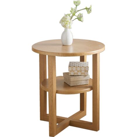 Small Side L Plant Coffee Table, Hallway / Room Furniture Living Room-Oak Finish (1/3)