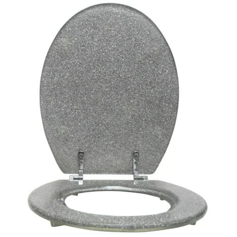 Stylish & Durable 18" MDF Glitter Coating Toilet Seat Bathroom Essential (1/4)