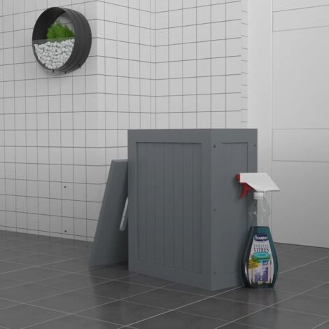 Bathroom Storage Unit Wooden Small Toilet Cleaning Product Tidy Box Crisp Finish