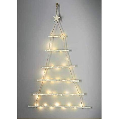 40 Warmwhite LED Lights Twig Wall Tree WHITE FROSTED Christmas Decoration Indoor Use Only (1/2)