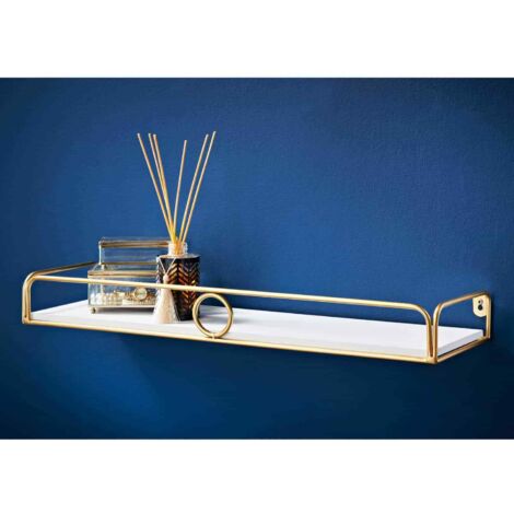 60cm Gold Ring Shelf - White & Gold Ring (1/2)