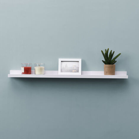Set of 2 Shelf 80cm Wide Photo Shelves- White (1/2)