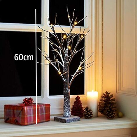 Snowy Twig Christmas Tree 2ft 24 Warmwhite LED Lights (1/2)