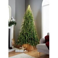 672 Cascading Warm White Micro Lights Silver Matallic Wire