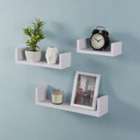 Set of 3 U Shape Floating Wall Shelf Storage Display