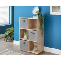 6 Cube 3 Basket-Oak Bookcases