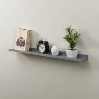 Set of 2 Shelf 80cm Wide Photo Shelves-Grey