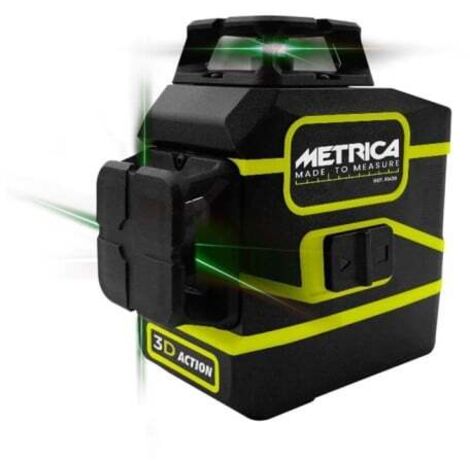 Metrica – Niveau laser 3D ACTION GREEN – 3 faisceaux verts 360° – portée 30m – précision ±1,5mm/5m – avec 2 batteries Li-Ion 2600mAh – 61438 (1/5)