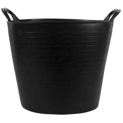 Seau noir 26 L plastique flexible avec poignées BELLOTA