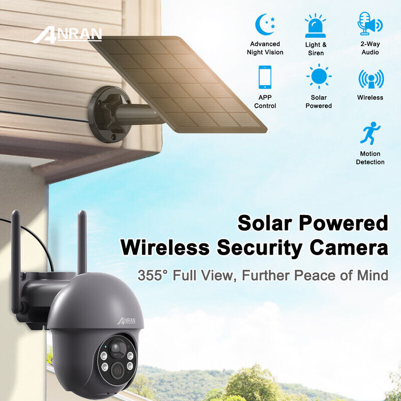 Caméras De Sécurité Solaires D'extérieur Sans Fil, Alimentation Par