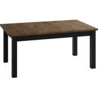 Esstisch Ausziehbar Rechteckig – Platzsparend, Verlängerbar 120 × 80 cm bis 160 cm – Schwarze Holzbeine – Hergestellt in EU – Eiche Braun Rustikal