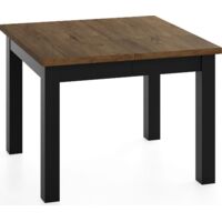 Quadratischer Esstisch Ausziehbar 80 bis 280 cm – Verlängerbar, für 4-14 Personen mit Schwarzen Holzbeinen – Esszimmertisch in Eiche Braun Rustikal