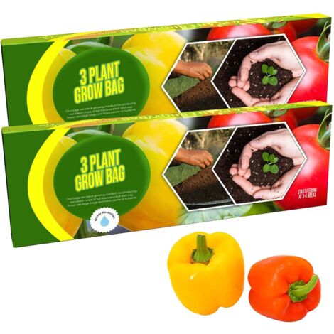 2 x 3 Plant Grow Bags (48 Litre) With Balanced Nutrients For Fruit & Veg