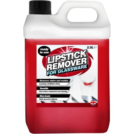 2 x 2.5 Litre Lipstick Remover Ready To Use Liquid Formula For Glassware
