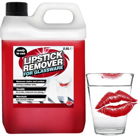 4 x 2.5 Litre Lipstick Remover Ready To Use Liquid Formula For Glassware