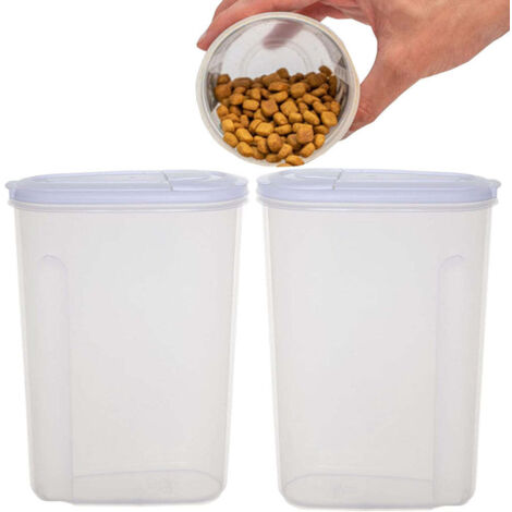 2 x 3L Airtight Kitchen Cereal Storage Containers For Dry Food