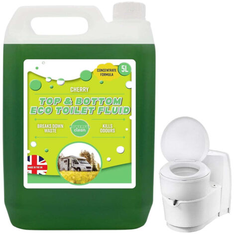 2 x 5 Litre Top & Bottom Chemical Rinse Fluid Toilet Cleaner