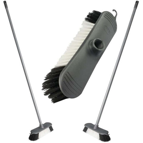 1 x Metallic Grey 3pcs Indoor Sweeping Broom With Metal Handle (1/2)
