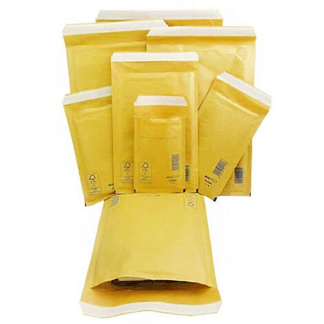 100 x Size 6 (220 x 340mm) Arofol Classic Gold Bubble Lined Envelopes Bags