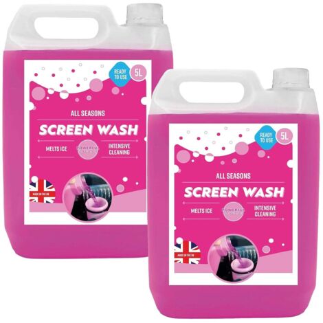 2 x 5L Pink Ready To Use All Season Windscreen Screenwash