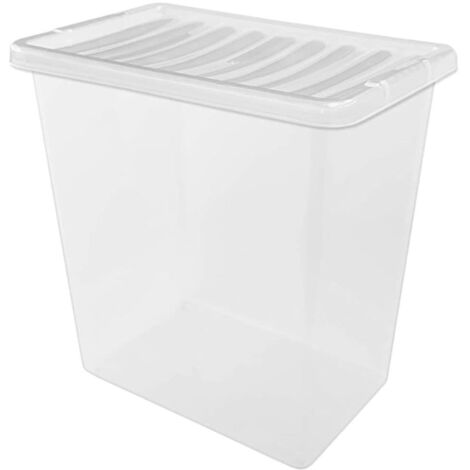 10 x 20L Heavy Duty Multipurpose Home Office Clear Plastic Storage Containers With Lids