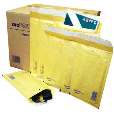 400 x Size 8 (270 x 360mm) Arofol Classic Gold Bubble Lined Envelopes Bags
